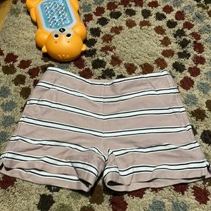 Pink with blue and white stripes shorts from loft for women in size 4